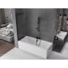 Mexen Fox badwand 2-delige schuif 120 x 150 cm, transparant, zwart - 891-120-002-70-00