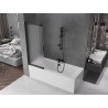 Mexen Fox mampara de bañera de 2 hojas deslizantes 120 x 150 cm, escarcha, negro - 891-120-002-70-30