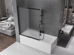 Mexen Fox 2-panel sliding bathtub screen 120 x 150 cm, frost, black - 891-120-002-70-30