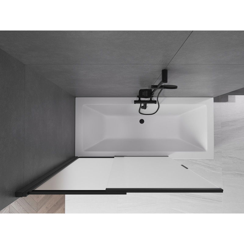 Mexen Fox δίφυλλη συρόμενη παραβάν μπάνιου 120 x 150 εκ., παγωμένο, μαύρο