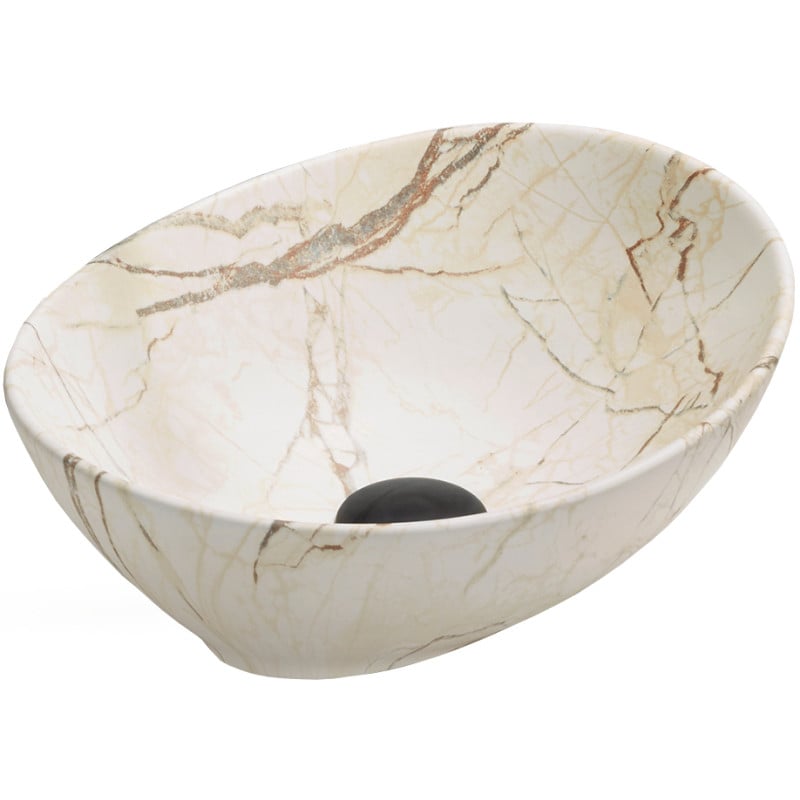 Mexen Elza lavabo da appoggio 40 x 33 cm, pietra beige - 21014095