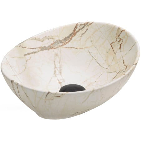 Mexen Elza lavabo da appoggio 40 x 33 cm, pietra beige - 21014095