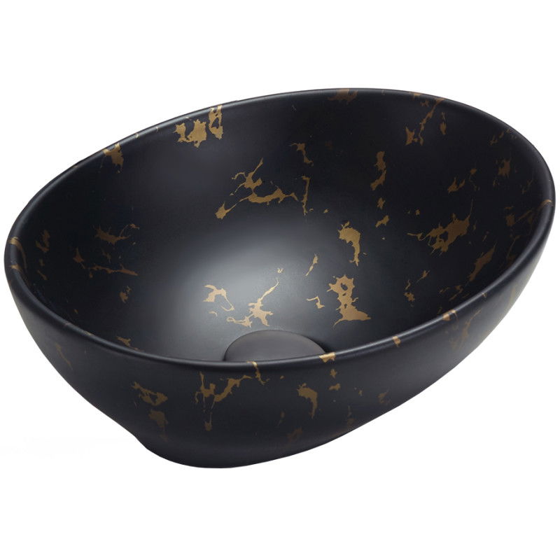 Mexen Elza opbouw waskom 40 x 33 cm, zwart steen - 21014097