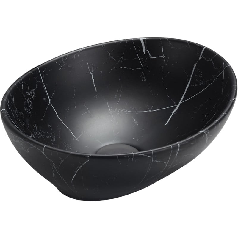 Mexen Elza lavabo da appoggio 40 x 33 cm, pietra nera - 21014099
