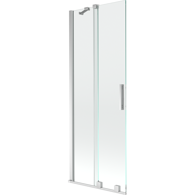 Mexen Velar Badewannenabtrennung 2-teilig verschiebbar 75 x 150 cm, transparent, Chrom - 896-075-000-01-01