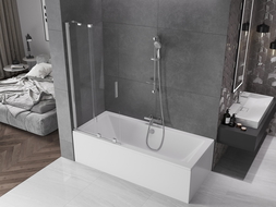 Mexen Velar badwand 2-delig schuifbaar 85 x 150 cm, transparant, chroom - 896-085-000-01-01