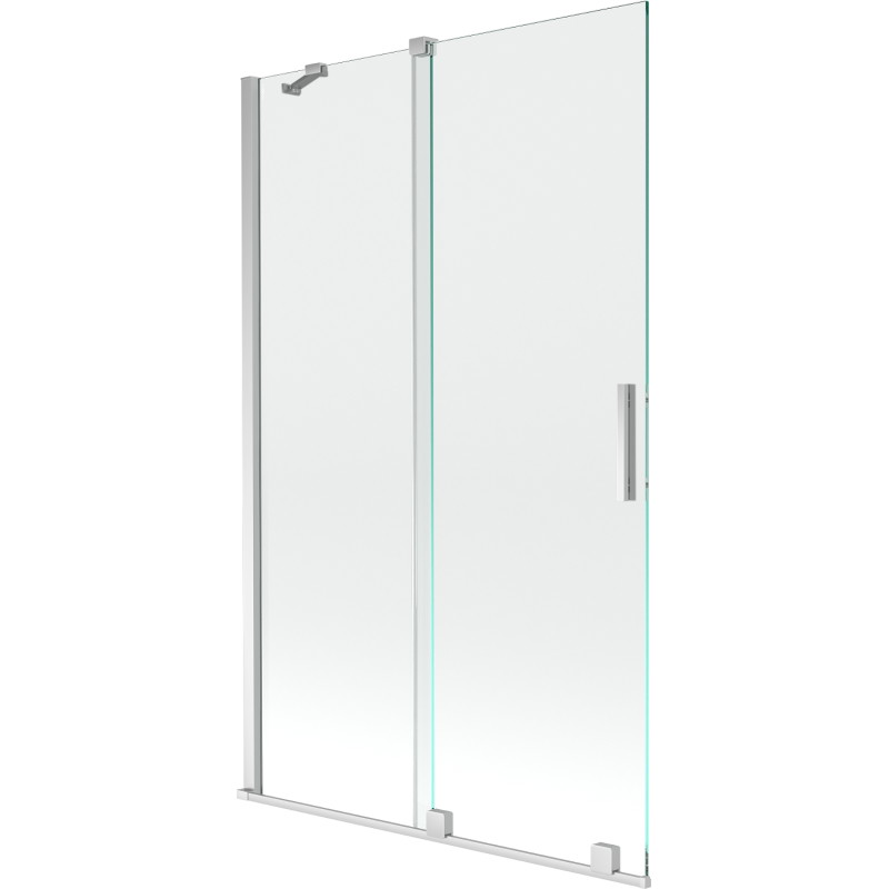 Mexen Velar zweiflügelige, verschiebbare Badewannenabtrennung 110 x 150 cm, transparent, Chrom - 896-110-000-01-01
