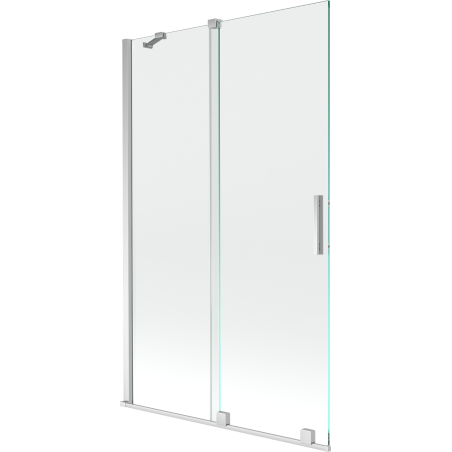 Mexen Velar Duschabtrennung 2-flügelig Schiebesystem 110 x 150 cm, transparent, Chrom - 896-110-000-01-01