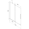 Mexen Velar Duschabtrennung 2-flügelig Schiebesystem 110 x 150 cm, transparent, Chrom - 896-110-000-01-01