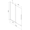 Mexen Velar paroi de baignoire 2 volets coulissants 110 x 150 cm, transparent, chromé - 896-110-000-01-01