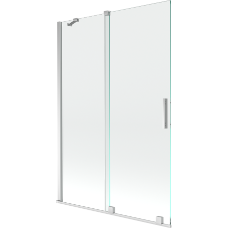 Mexen Velar divisória de banho de 2 painéis deslizantes 120 x 150 cm, transparente, cromado - 896-120-000-01-01