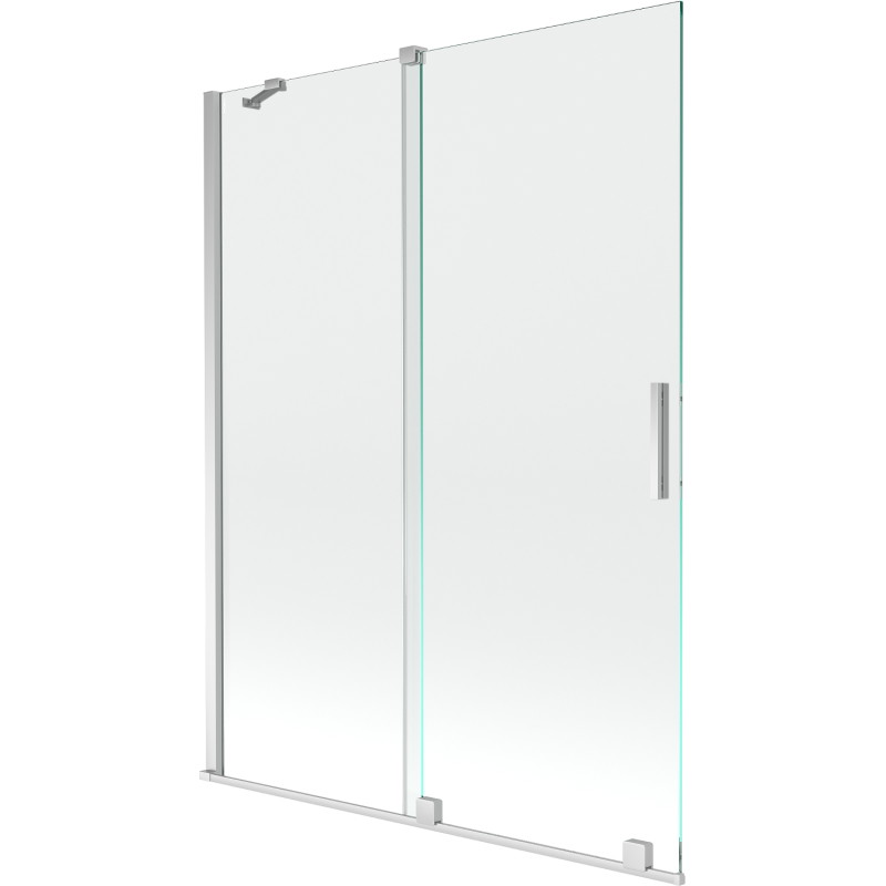 Mexen Velar 2-delige, schuifbare badwand 130 x 150 cm, transparant, chroom - 896-130-000-01-01