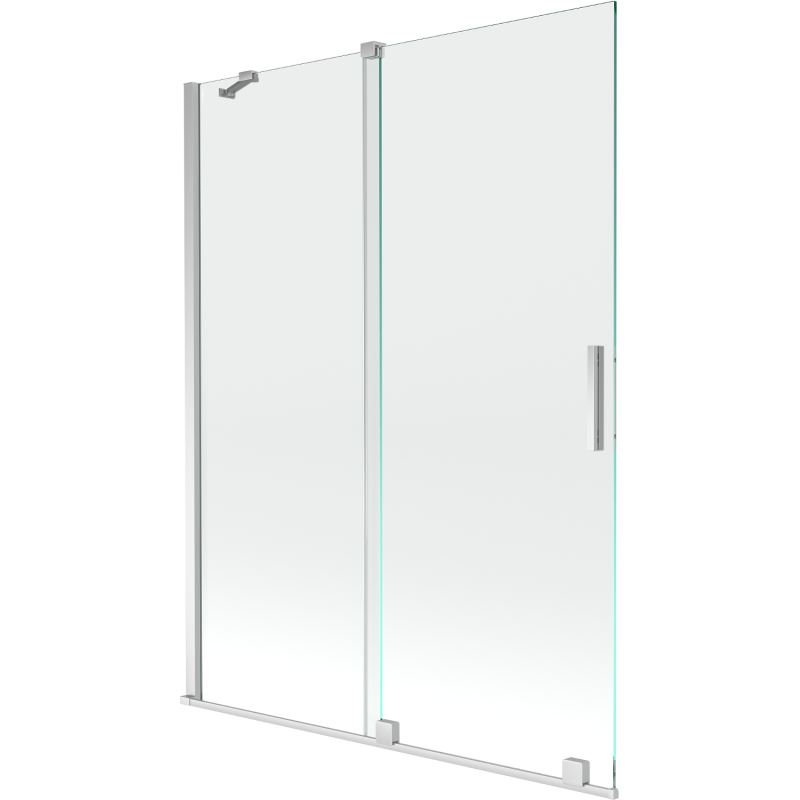 Mexen Velar zweiteilige, verschiebbare Badewannenabtrennung 130 x 150 cm, transparent, Chrom - 896-130-000-01-01