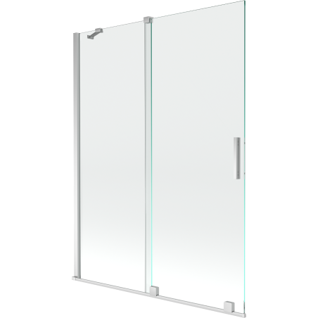 Mexen Velar zweiteilige, verschiebbare Badewannenabtrennung 130 x 150 cm, transparent, Chrom - 896-130-000-01-01