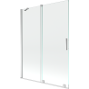 Mexen Velar zweiflügelige, ausziehbare Badewannenwand 130 x 150 cm, transparent, Chrom - 896-130-000-01-01