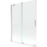 Mexen Velar zweiteilige, verschiebbare Badewannenabtrennung 130 x 150 cm, transparent, Chrom - 896-130-000-01-01