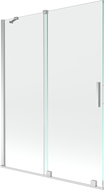 Mexen Velar 2-osaline liuglev vannieesriie 130 x 150 cm, läbipaistev, kroomitud - 896-130-000-01-01