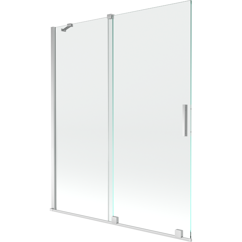 Mexen Velar resguardo de banho de correr de 2 painéis 140 x 150 cm, transparente, cromado - 896-140-000-01-01