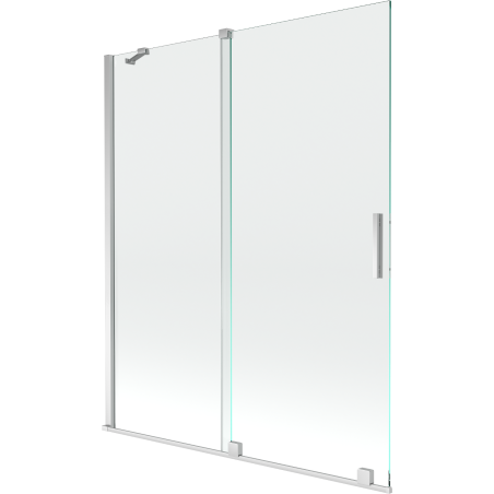 Mexen Velar paratia per vasca da bagno a 2 ante scorrevole 140 x 150 cm, trasparente, cromo - 896-140-000-01-01