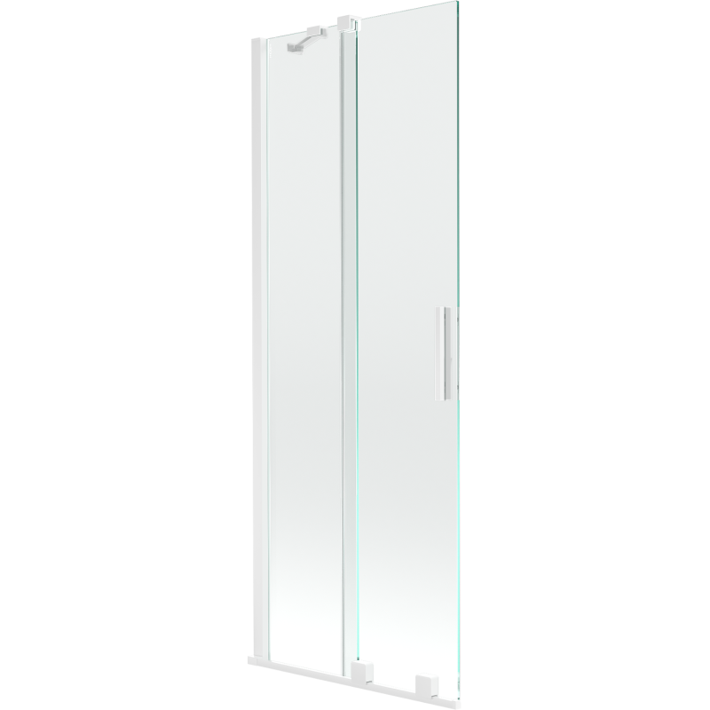 Mexen Velar Badewannenabdeckung 2-flügelig verschiebbar 70 x 150 cm, transparent, weiß - 896-070-000-01-20