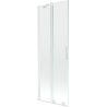 Mexen Velar Badewannenabdeckung 2-flügelig verschiebbar 70 x 150 cm, transparent, weiß - 896-070-000-01-20