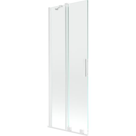 Mexen Velar Duschabtrennung für die Badewanne, 2-flügelig, verschiebbar 75 x 150 cm, transparent, weiß - 896-075-000-01-20