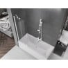 Mexen Velar Duschabtrennung für die Badewanne, 2-flügelig, verschiebbar 75 x 150 cm, transparent, weiß - 896-075-000-01-20