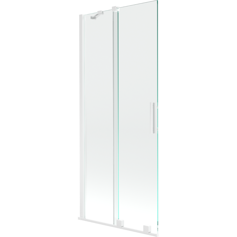 Mexen Velar badwand 2-delige schuifdeur 80 x 150 cm, transparant, wit - 896-080-000-01-20
