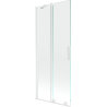 Mexen Velar paroi de baignoire à 2 volets coulissants 80 x 150 cm, transparent, blanc - 896-080-000-01-20