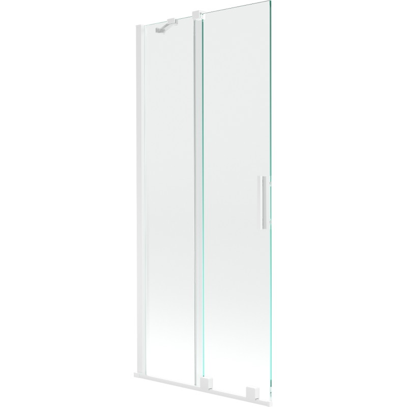 Mexen Velar twee-delige schuifbare badwand 85 x 150 cm, transparant, wit - 896-085-000-01-20