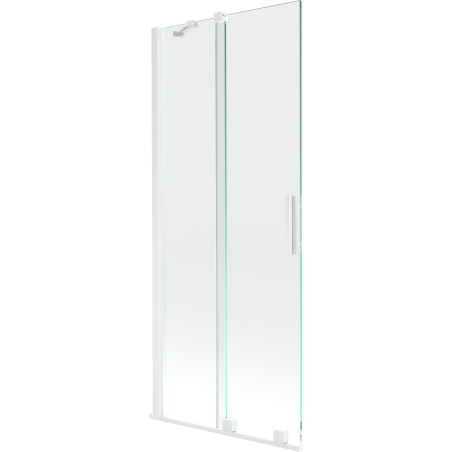 Mexen Velar mampara de baño de 2 paneles deslizante 85 x 150 cm, transparente, blanco - 896-085-000-01-20