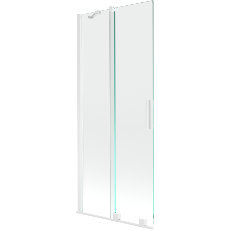Mexen Velar parawan nawannowy 2-skrzydłowy rozsuwany 85 x 150 cm, transparent, biały - 896-085-000-01-20