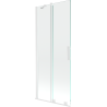 Mexen Velar parawan nawannowy 2-skrzydłowy rozsuwany 85 x 150 cm, transparent, biały - 896-085-000-01-20