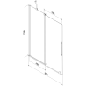 Mexen Velar, 2-flügelige Duschwand, verschiebbar, 85 x 150 cm, transparent, weiß - 896-085-000-01-20
