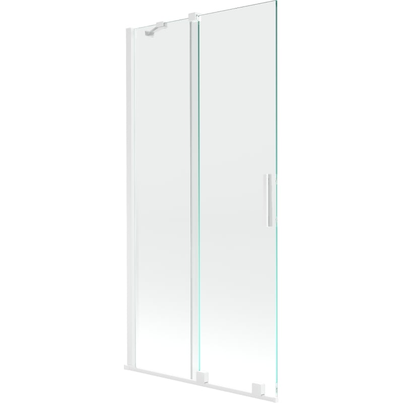 Mexen Velar klizna stijenka za kadu, 2-krilna klizna, 90 x 150 cm, prozirna, bijela - 896-090-000-01-20