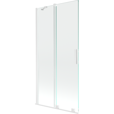 Mexen Velar klizna stijenka za kadu, 2-krilna klizna, 90 x 150 cm, prozirna, bijela - 896-090-000-01-20