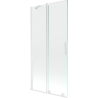 Mexen Velar klizna stijenka za kadu, 2-krilna klizna, 90 x 150 cm, prozirna, bijela - 896-090-000-01-20
