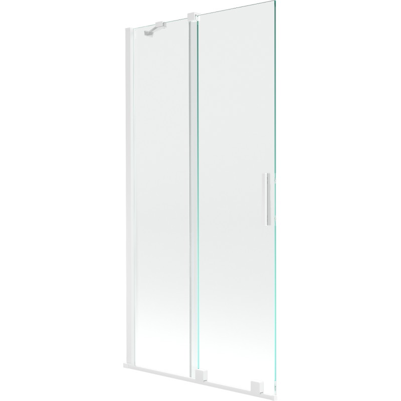 Mexen Velar tweevleugelig verschuifbaar badscherm 95 x 150 cm, transparant, wit - 896-095-000-01-20