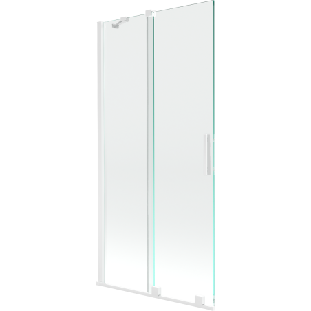 Mexen Velar zweiteilige Badewannenabtrennung zum Schieben 95 x 150 cm, transparent, weiß - 896-095-000-01-20
