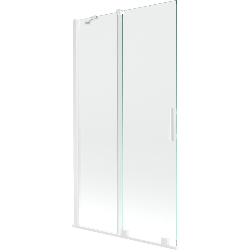 Mexen Velar 2-panel sliding bathtub screen 100 x 150 cm, transparent, white - 896-100-000-01-20