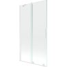 Mexen Velar 2-flügelige, verschiebbare Badewannenabtrennung 100 x 150 cm, transparent, weiß - 896-100-000-01-20
