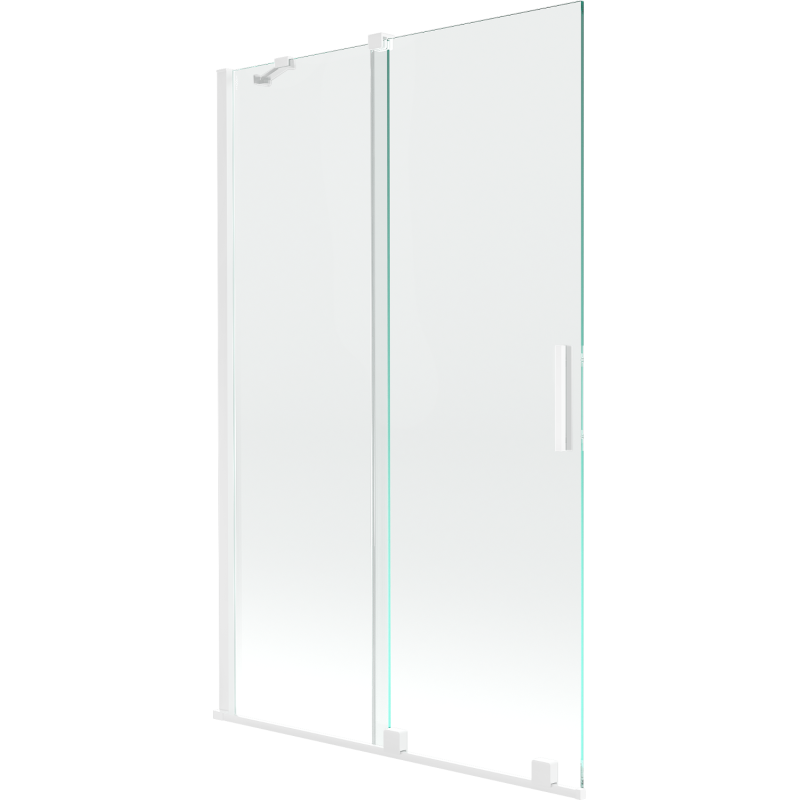 Mexen Velar Badewannen-Falttür 2-teilig, verschiebbar 110 x 150 cm, transparent, weiß - 896-110-000-01-20