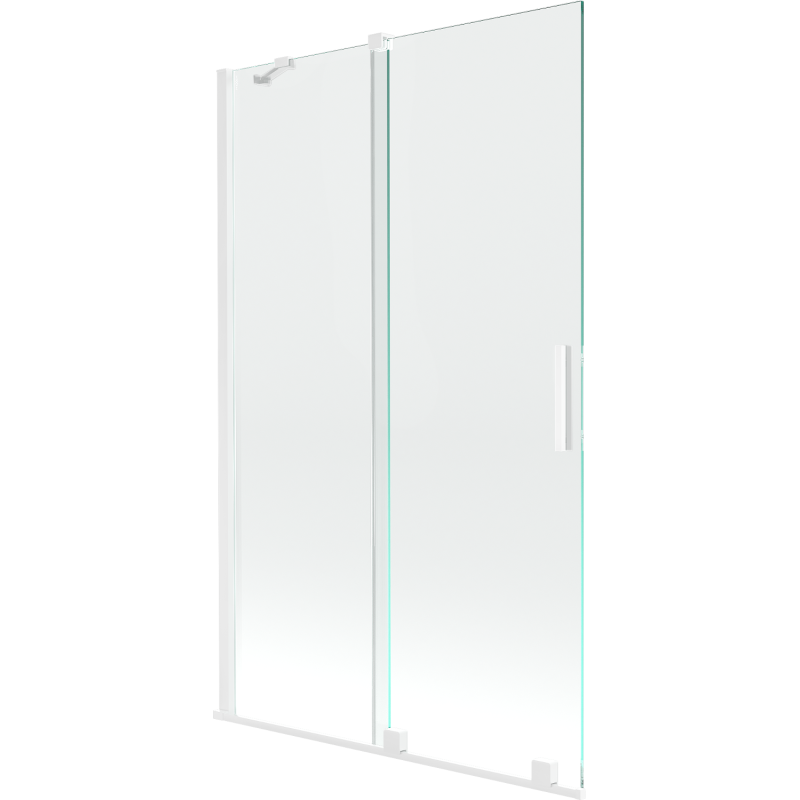 Mexen Velar badwand 2-delig schuifbaar 110 x 150 cm, transparant, wit - 896-110-000-01-20