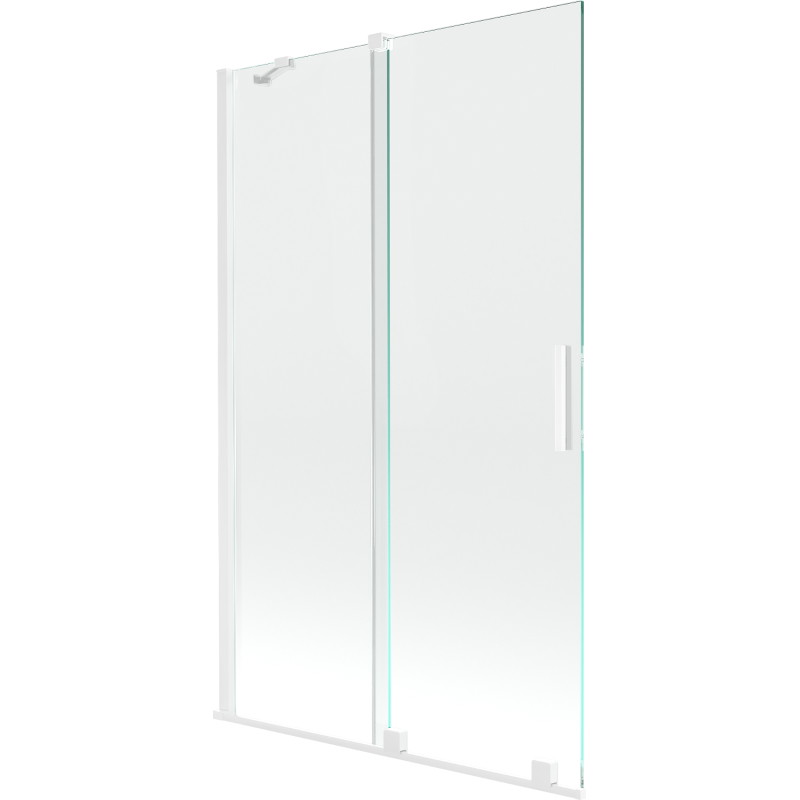 Mexen Velar paravent de baignoire coulissant à 2 vantaux 110 x 150 cm, transparent, blanc - 896-110-000-01-20