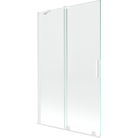 Mexen Velar Badewannen-Falttür 2-teilig, verschiebbar 110 x 150 cm, transparent, weiß - 896-110-000-01-20