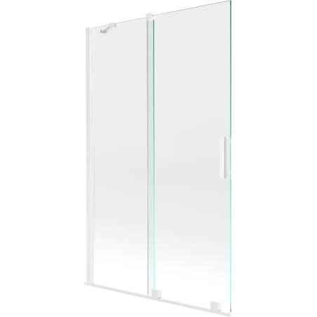 Mexen Velar zweiflügelige, verschiebbare Badewannenabtrennung 110 x 150 cm, transparent, weiß - 896-110-000-01-20