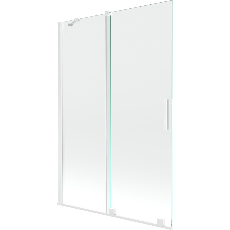 Mexen Velar paroi de baignoire à 2 panneaux coulissants 120 x 150 cm, transparent, blanc - 896-120-000-01-20