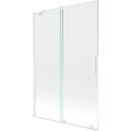 Mexen Velar 2-flügelige Badewannenabtrennung 120 x 150 cm, transparent, weiß - 896-120-000-01-20