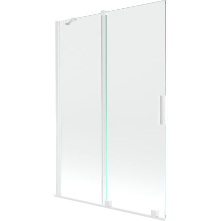 Mexen Velar 2-flügelige Schwenkbadewannenabtrennung 120 x 150 cm, transparent, weiß - 896-120-000-01-20