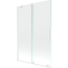 Mexen Velar 2-delige uitschuifbare badwand 120 x 150 cm, transparant, wit - 896-120-000-01-20